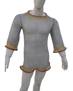 Chain mail Hauberk Butted Steel Armour XL Shirt Chest 45
